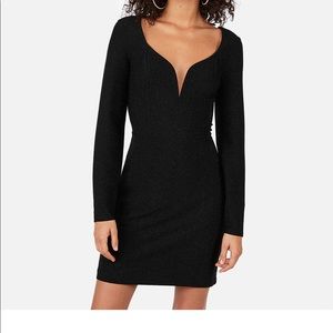 Express metallic sweetheart V wire sheath dress M